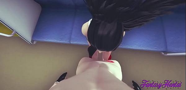  Boku No Hero Hentai 3D - Momo Sex in a Train blowjob and fucked - Japanese manga anime Cartoon Porn